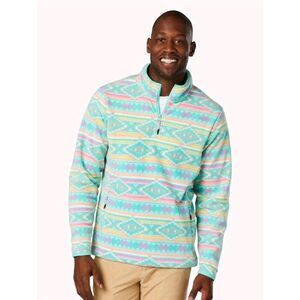 Chubbies Flame Commander Quarter Zip Fleece Men's L Southwestern Aztec Arizona